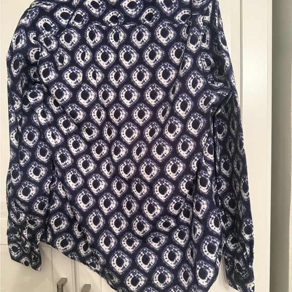 John Lennon Men's Navy and White Casual Button Down Shirt - Picture 3 of 4